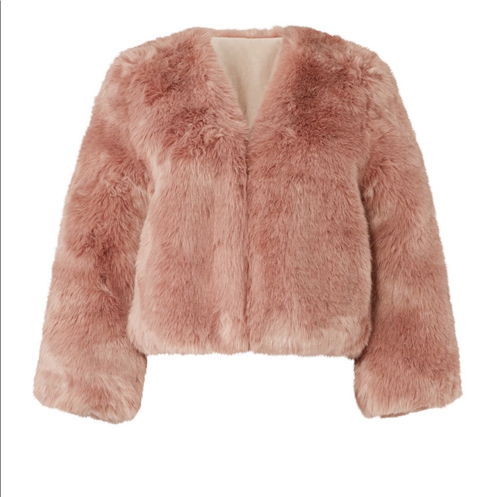 Pink Faux Fur Shrug